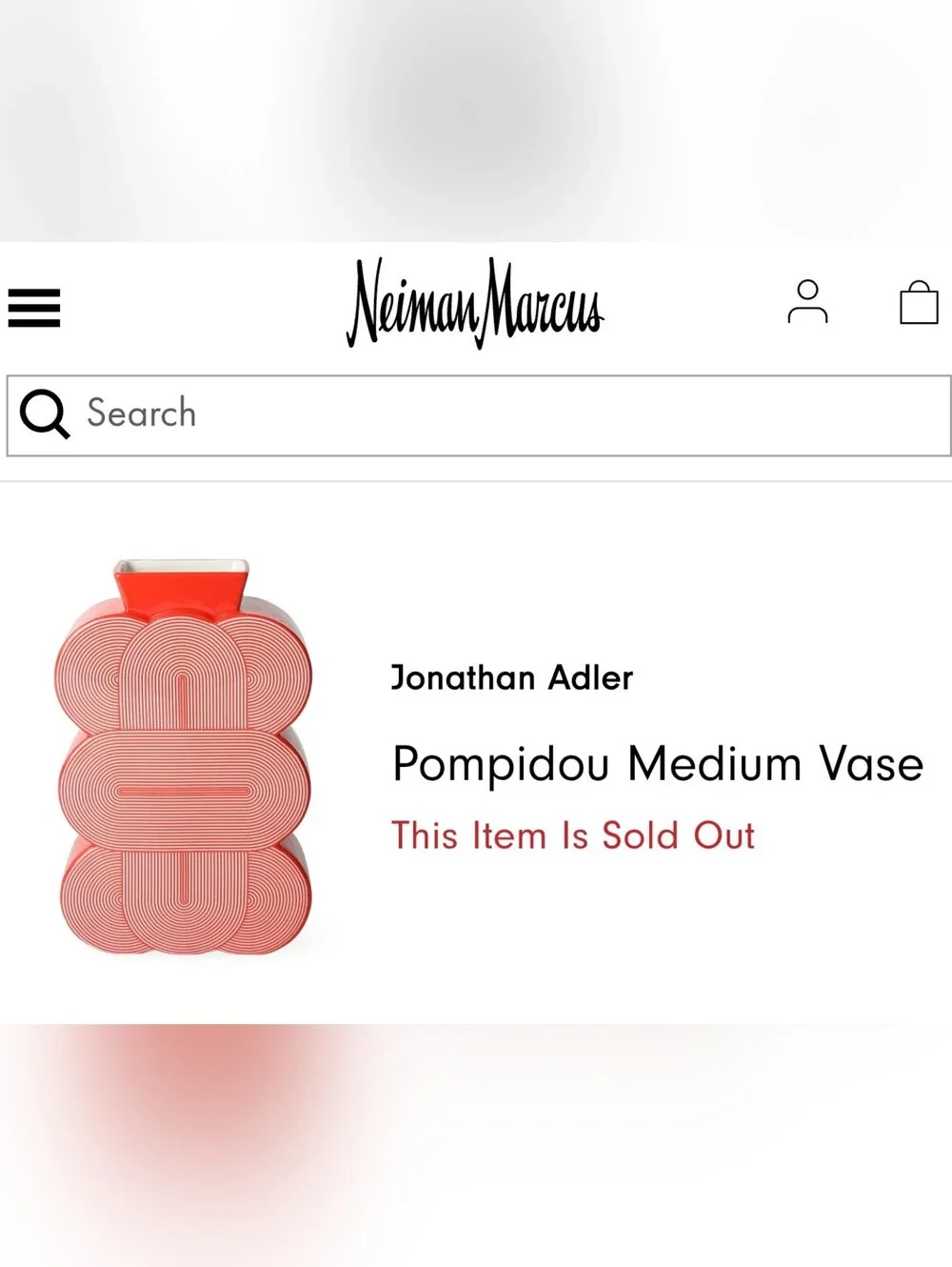 Jonathan Adler Vase in Orange and White, Terracotta